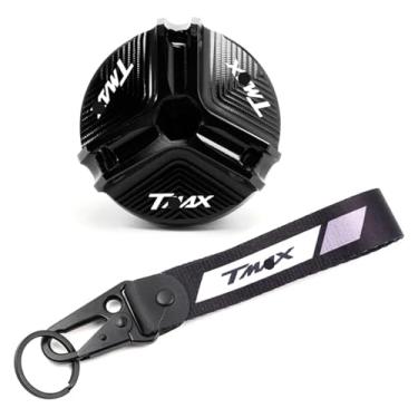 Imagem de Tampa de enchimento de óleo de motor de motocicleta CNC compatível com Tech MAX TMAX 560 TMAX 530 T-MAX 500 T MAX 530 SX DX (1 conjunto preto)