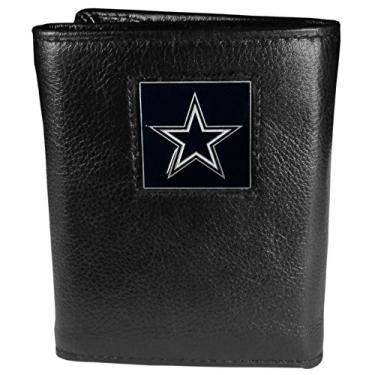 Imagem de NFL Siskiyou Sports Dallas Cowboys Carteira de couro com dobra tripla tamanho único preta