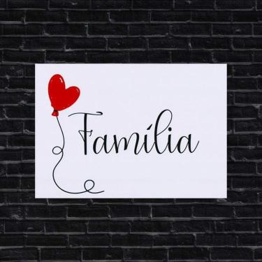 Imagem de Placa Decorativa Frase Família Coração