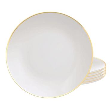 Imagem de Kit Jogo 4 Pratos Fundo 22Cm Tramontina Anna Borda Dourada