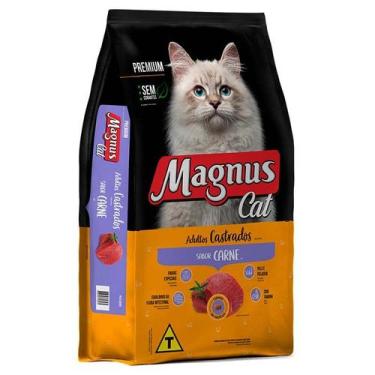 Imagem de Magnus Premium Gatos Adultos Castrados Sabor Carne 1kg - Alimento Seco
