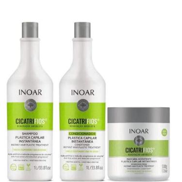 Imagem de Inoar Kit Cicatrifios Trio 3 Produtos shampoo 1l + condicionador 1l e 
