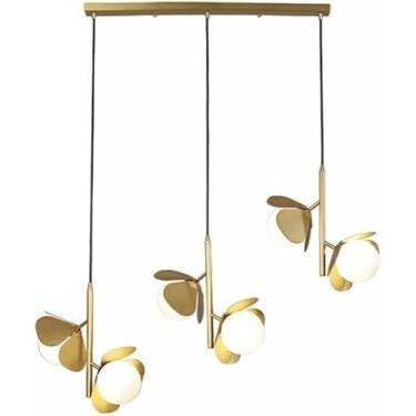 Imagem de Luminária pendente de cobre para sala de cabeceira, lustre de bola, luminária pendente, luminária de teto, luminárias G9 LED, decoração moderna para quarto, luminária suspensa, decoração mod