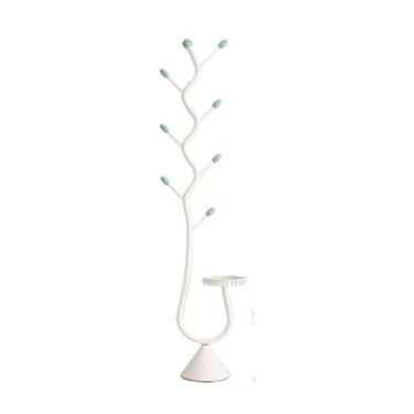 Imagem de Prateleira de casaco luxuosa, cabide de chão com 6 ganchos para entrada, quarto, corredor, escritório (branco)