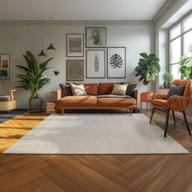 Imagem de Tapetes São Carlos – Tapete Serido N Cambraia | Algodão, Roselan e Poliéster com Barra Dobrada | Lavável, Sofisticado e Ideal p/Sala Moderna | 0,3cm x 1,75m x 2,2m