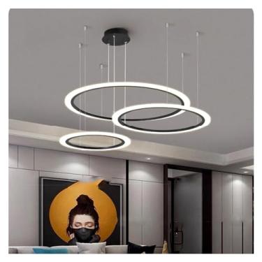 Imagem de Lustre LED moderno com luzes pendentes para sala de jantar, quarto e sala de estar, luminária interna elegante para decoração