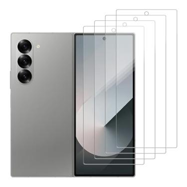 Imagem de iCsapr Pacote com 4 películas protetoras de tela externas de vidro compatível com Samsung Galaxy Z Fold 6 [somente o exterior] SM-F956U SM-F956B Tela HD de vidro temperado, resistente a arranhões