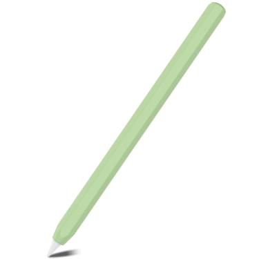 Imagem de SSS·GRGB Capa de silicone Apple Pencil compatível com Apple Pencil 2ª geração e Apple Pencil Pro, silicone ultrafino compatível com carregamento magnético e toque duplo (1 pacote, verde)