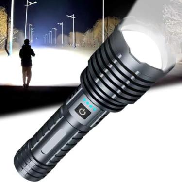 Imagem de Osgal Lanternas de LED recarregáveis de alto lúmens, lanterna super brilhante de 6000 lúmens, 5 modos, com zoom, luz tática à prova d'água para emergências, caminhadas, acampamento
