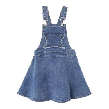 Imagem de Saia jeans KIDSCOOL SPACE Girls Raw Edge Bainha azul 7-8 anos