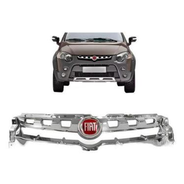 Imagem de Grade Radiador Strada Locker 2014 A 2017 Cromada C/emblema - RF