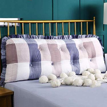 Imagem de Almofada de cabeceira de encosto, almofada lombar estofada lavável removível, posicionadores corporais reforçados, suporte para leitura, cabeceira, almofada, 100 x 12 x 53 cm (39 x 5 x 21 polegadas)