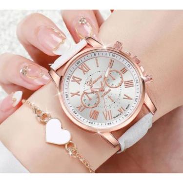 Imagem de conjunto relogio feminino quartz e joia - oem, kit 2