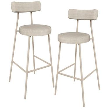 Imagem de Kit 02 Banquetas Alta Bar Cozinha Sala de Jantar Aço Milão Arena L02 L
