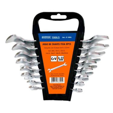 Imagem de Jogo de Chaves Fixas 8 Peças 6 a 22mm - Riosul Tools