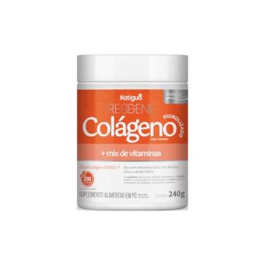 Imagem de Katiguá, Colágeno Hidrolisado 2,5 g, Solúvel Verisol, Com vitamina A, B, C e D, Biotina, Zinco, Ácido Fólico, Sabor Tangerina, Zero açúcar, 240 Gramas