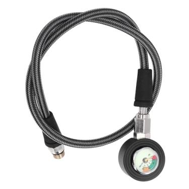 Imagem de Pressão submersível luminosa de pressão de mergulho com mangueira de alta pressão para equipamento de mergulho subaquático regulador BCD (65 cm)