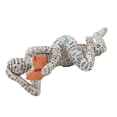 Imagem de Cryfokt Escultura de Uma Mulher Leitora, Enfeite Com Texturas Vibrantes para Decoração de Casa, Chamativo No Jardim e na Casa, Ideia de Presente Perfeita para Aniversários (C)