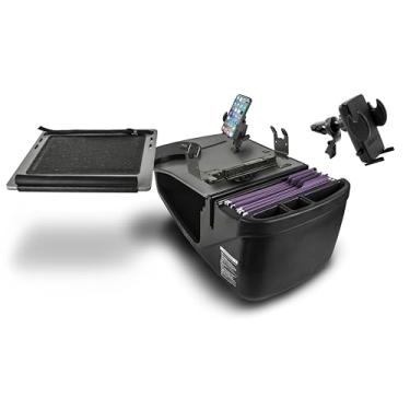 Imagem de AutoExec AE-RDFS-PM-PS-VC-GT Suporte de telefone para mesa de carro e estação de trabalho portátil, suporte de impressora e clipe de ventilação de telefone, cinza