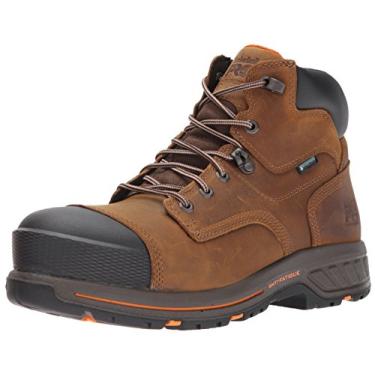Imagem de Timberland PRO Bota de trabalho masculina Helix Hd, bico de borracha impermeável, sapato industrial e de construção, Couro de flor integral marrom envelhecido, 13