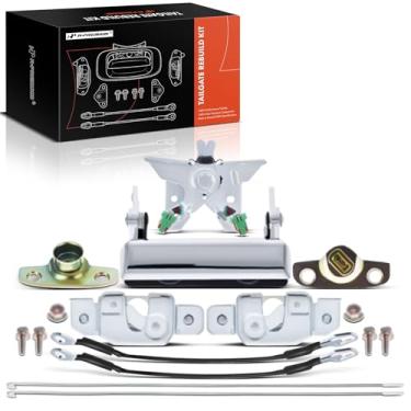 Imagem de A-Premium Kit de reconstrução de hardware de porta traseira de 22 peças compatível com Ford F-150 F-250 F-350 F-250 F-250 HD 1988-1997, suporte de pivô de dobradiça de cabo de haste de trava