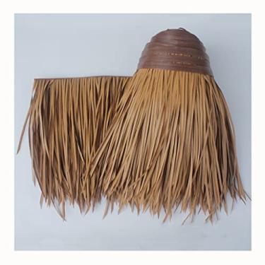 Imagem de Rolo de palha de simulação, palha de plástico para telhados palha artificial palha falsa casa de fazenda cabine gazebo decoração telhas de palha retardantes de chamas, material PE (amarelo a, 0,5 x 1