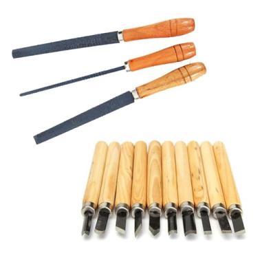 Imagem de Lima Grosa e Formão Artesanato Entalhador Madeira 14 Peças Marcenaria