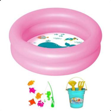 Imagem de Piscina Inflavel 28l Bebes Pescaria Infantil Brinquedo Praia - KIDSBEH