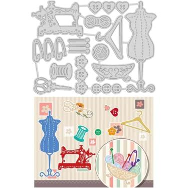 Imagem de Máquina de costura, matrizes de corte de metal, cabide de pano, para fazer álbuns de recortes, festivais, aniversários, casamentos, decoração de envelopes, álbuns, platina fosca