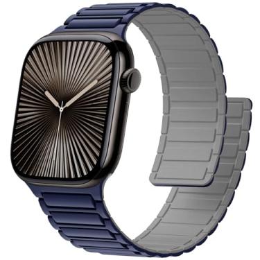 Imagem de Pulseira magnética para Apple Watch séries 11/10/9/8/7/6/5/4/3/SE/2nd/Ultra 2/3 de 49 mm, 46 mm, 45 mm, 44 mm, 42 mm, 41 mm, 40 mm, 38 mm, 49 mm, 46 mm, 4 / SE/2, Ultra 2/3