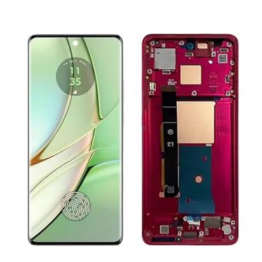 Imagem de Para Motorola Edge 40 XT2303-2 Tela sensível ao toque moldura azul com impressão digital (moldura azul)