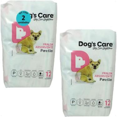 Imagem de Fralda higiênica descartável dogs care p 12 un para cães fêmeas kit co