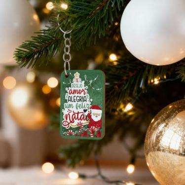 Imagem de Kit Lembrancinhas Chaveiros de Natal em MDF Mensagens e Ilustrações Fe