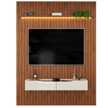 Imagem de Painel Para Tv Até 65 Polegadas 1,83m Ripado Autêntico Com Led Montrea