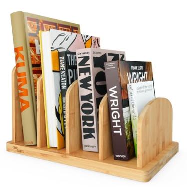 Imagem de Organizador de livros de culinária, suporte de livro de receitas, suporte de mesa para armazenamento conveniente de livros de receitas, suporte vertical de 4 níveis, suporte de fichário para mesa e