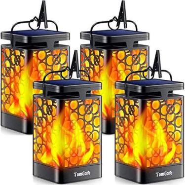 Imagem de Lanterna solar TomCare Flickering Flame Outdoor Waterproof, pacote com