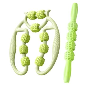 Imagem de Vaveren Rolo de massagem, braçadeira circular de perna portátil, equipamento de musculação, ferramenta de massagem de pernas, rolo muscular para panturrilhas, Verde