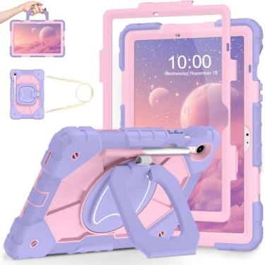 Imagem de WESOROL Capa para Samsung Galaxy Tab S10 FE/S9 FE 10,9 polegadas Galaxy Tab S9 11 polegadas, proteção contra quedas de corpo inteiro para tablet Samsung S9 FE com protetor de tela, suporte giratório
