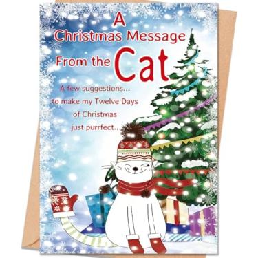 Imagem de uugtcard Presente engraçado de cartões de Natal para gatos, cartão de Natal perfeito para amantes de gatos e donos de animais de estimação
