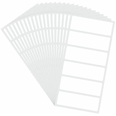Imagem de 120 peças de etiquetas retangulares removíveis para recipientes de potes adesivos de freezer - sem resíduos bagunçados após o uso com superfície de escrita fácil (2,5 x 7,6 cm)