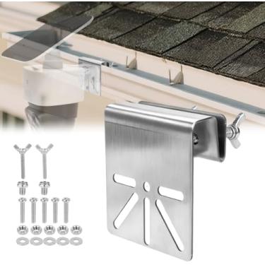 Imagem de Universal Suporte Calhas para Câmeras Segurança, Durável Aço Inoxidável Suporte Câmera Vigilância Sem Furação Montagem Monitor com Parafusos Porcas & Arruelas