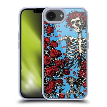 Imagem de Head Case Designs Capa de gel oficialmente licenciada Grateful Dead Bertha Skull Roses Trends [proteção de grau militar] compatível com Apple iPhone 16e e compatível com MagSafe