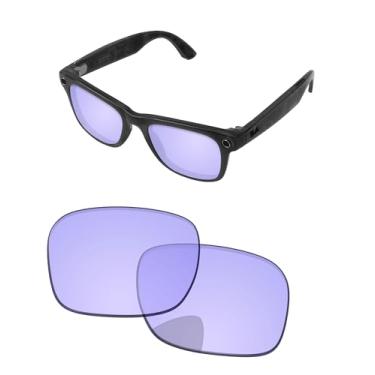 Imagem de PapaViva Lentes de substituição para óculos Ray-Ban Meta Wayfarer Gen 2 RW4012 50 mm AI - fotocromático, anti-embaçamento e anti-luz azul, Roxo com pouca luz, RW4012 50mm