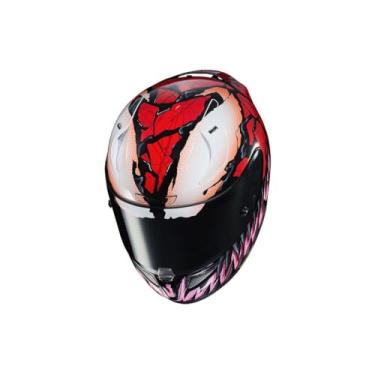 Imagem de Kit Capacete Hjc Rpha 11 Carnage Vermelho 58 Com Luva Phanter Preto Xxl - Proteção, Estilo E Conforto Para Motociclistas