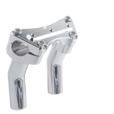 Imagem de FINMOKAL Kit de braçadeira superior de elevação de guidão cromado de 11,4 cm de altura para guidão de 2,5 cm, compatível com Harley Dyna Wide Road Glide Softail Sportster Street Bob