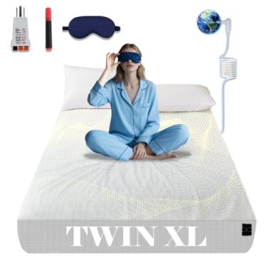 Imagem de NAGS Lençóis de aterramento, lençol de cama de algodão macio com prata pura para melhorar o sono, alívio da dor (branco, solteiro GG, 99 x 203 x 34 cm)