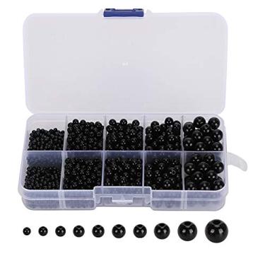 Imagem de DIY olhos de plástico feitos à mão brinquedo de boneca de animal todo feijão preto globo ocular acessórios de tecido suprimentos de artesanato para crianças pais projetos DIY 1380