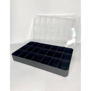 Imagem de Kit 2 Caixas Organizadoras 21 Divisões Transparente – Ideal para Joias Miçangas e Materiais Pequenos (Preto,2 caixas 21 divisões)