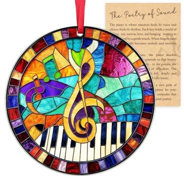 Imagem de Enfeites musicais para árvore de Natal, presentes musicais para homens, mulheres, professores, presentes musicais para médicos, coro, produtor, instrumentos, piano, amante de guitarra, decoração