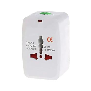Imagem de Adaptador de Tomada Universal Para Viagem Padrão Internacional Europa UK Asia EUA JP AU EU Europeu 3 Pinos Mais de 150 Países Bivolt Trava de Segurança Portátil Ajustável Super PREMIUM